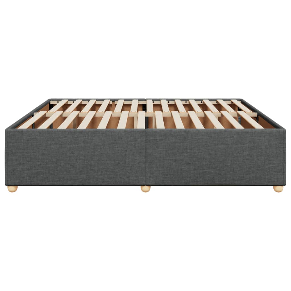 Cadre de lit sans matelas gris foncé 200x200 cm tissu