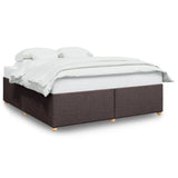 Cadre de lit sans matelas marron foncé 200x200 cm tissu