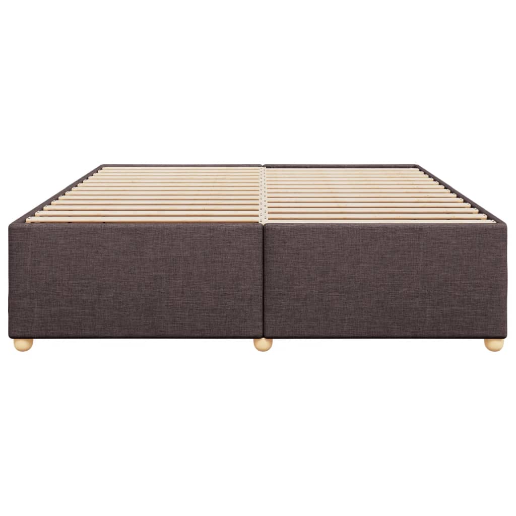 Cadre de lit sans matelas marron foncé 200x200 cm tissu