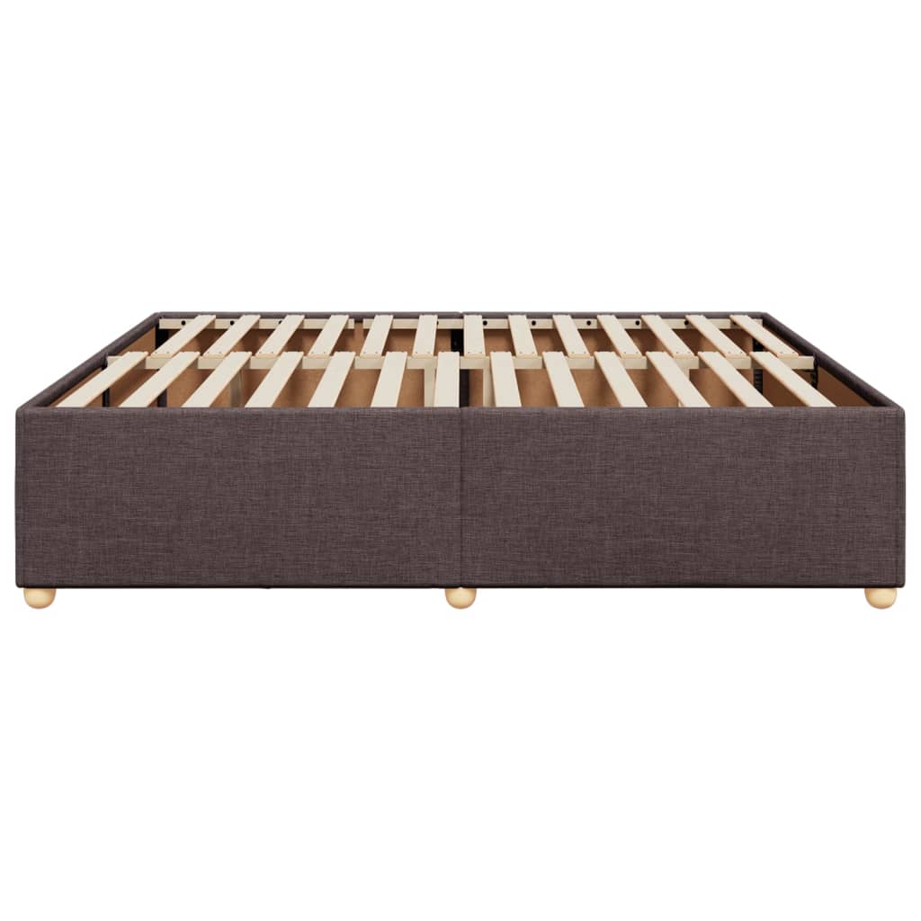 Cadre de lit sans matelas marron foncé 200x200 cm tissu