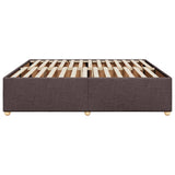 Cadre de lit sans matelas marron foncé 200x200 cm tissu