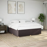 Cadre de lit sans matelas marron foncé 200x200 cm tissu