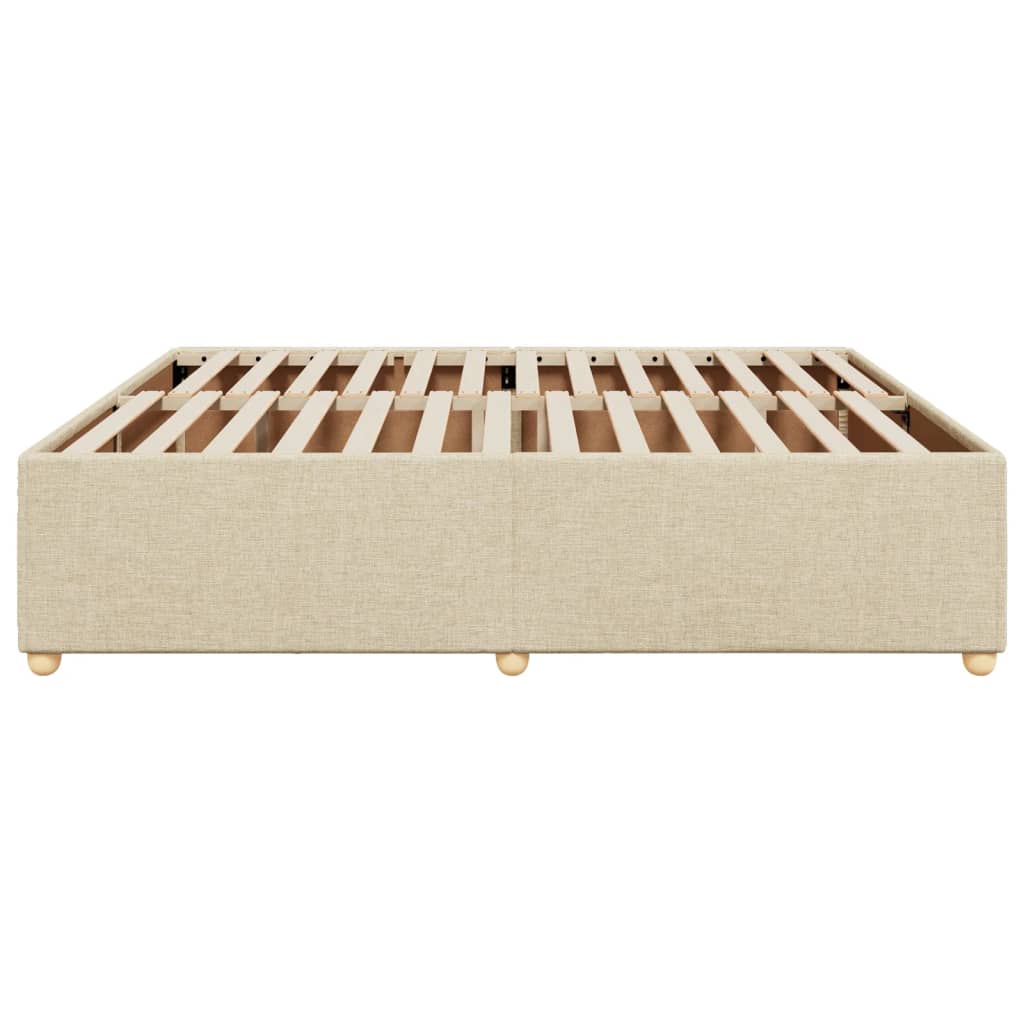 Cadre de lit sans matelas crème 200x200 cm tissu