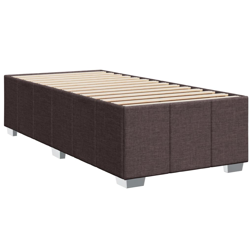 Cadre de lit sans matelas marron foncé 80x200 cm tissu