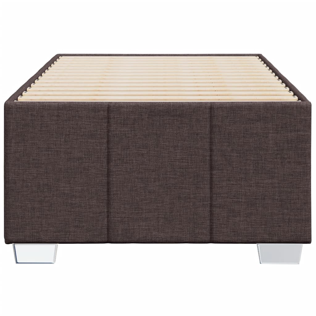 Cadre de lit sans matelas marron foncé 80x200 cm tissu