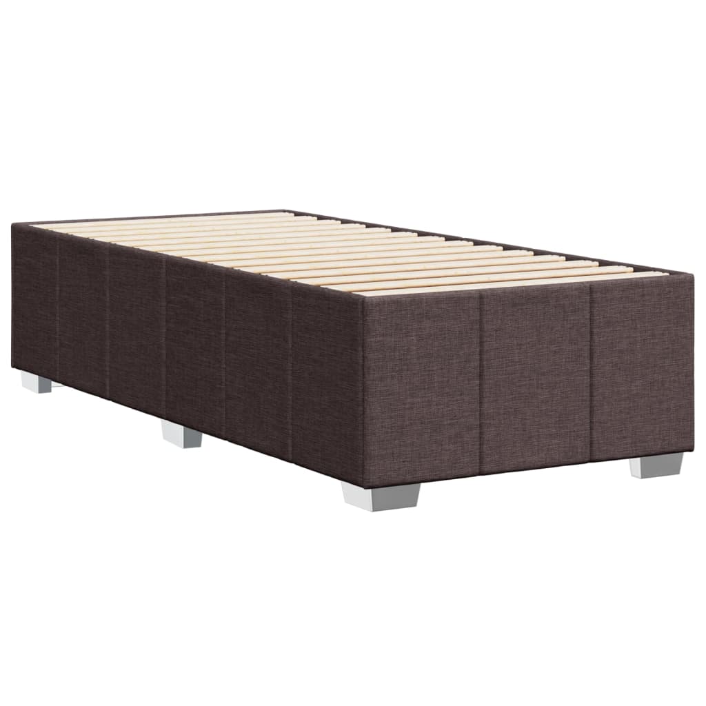 Cadre de lit sans matelas marron foncé 80x200 cm tissu