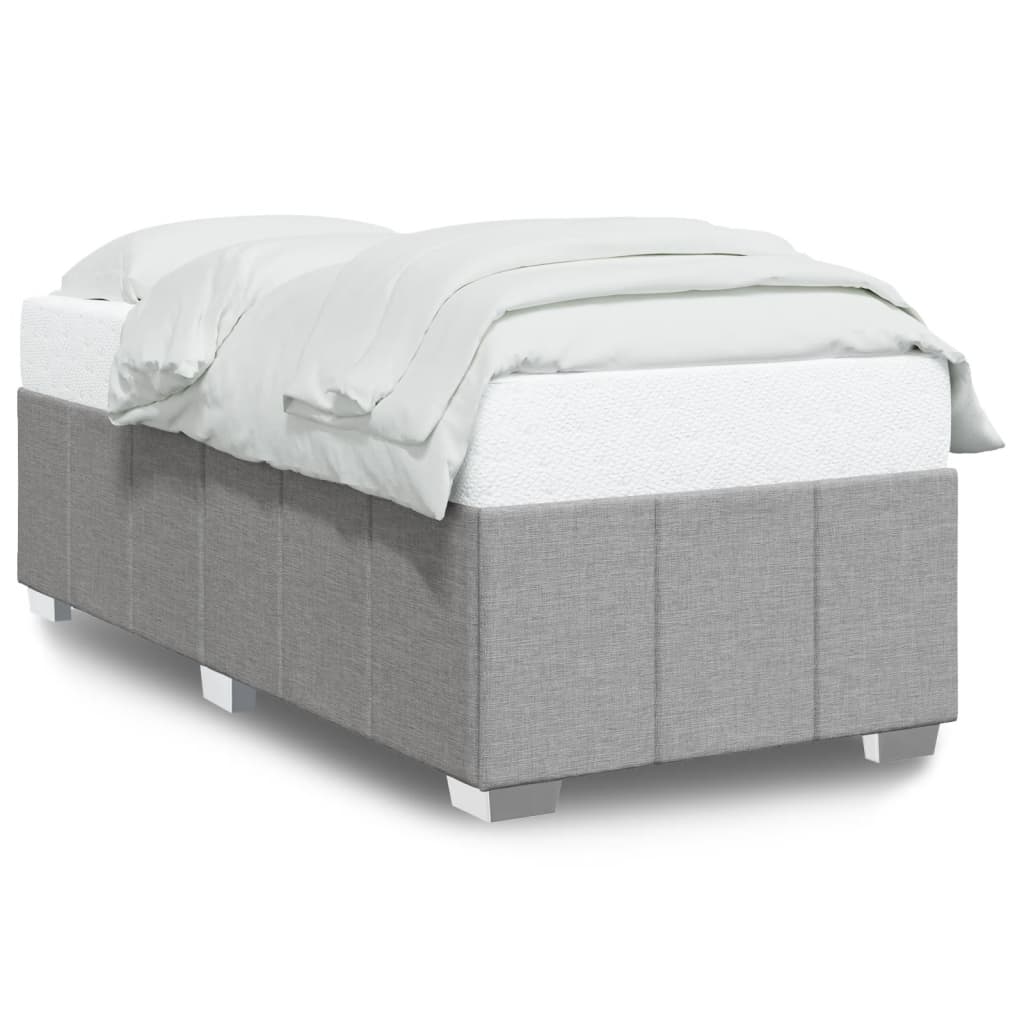 Cadre de lit sans matelas gris clair 90x190 cm tissu