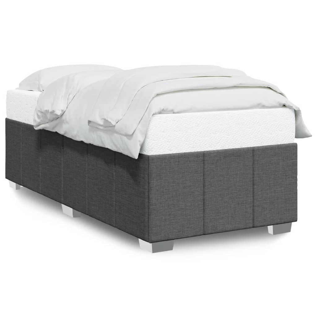 Cadre de lit sans matelas gris foncé 90x190 cm tissu