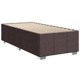 Cadre de lit sans matelas marron foncé 90x190 cm tissu