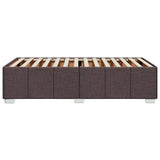 Cadre de lit sans matelas marron foncé 90x190 cm tissu