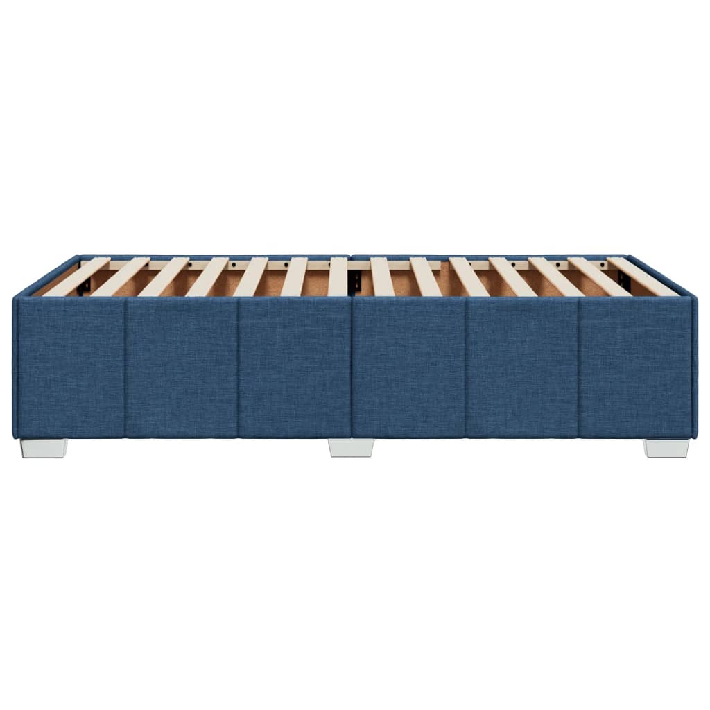 Cadre de lit sans matelas bleu 90x190 cm tissu