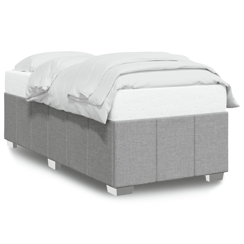 Cadre de lit sans matelas gris clair 90x200 cm tissu