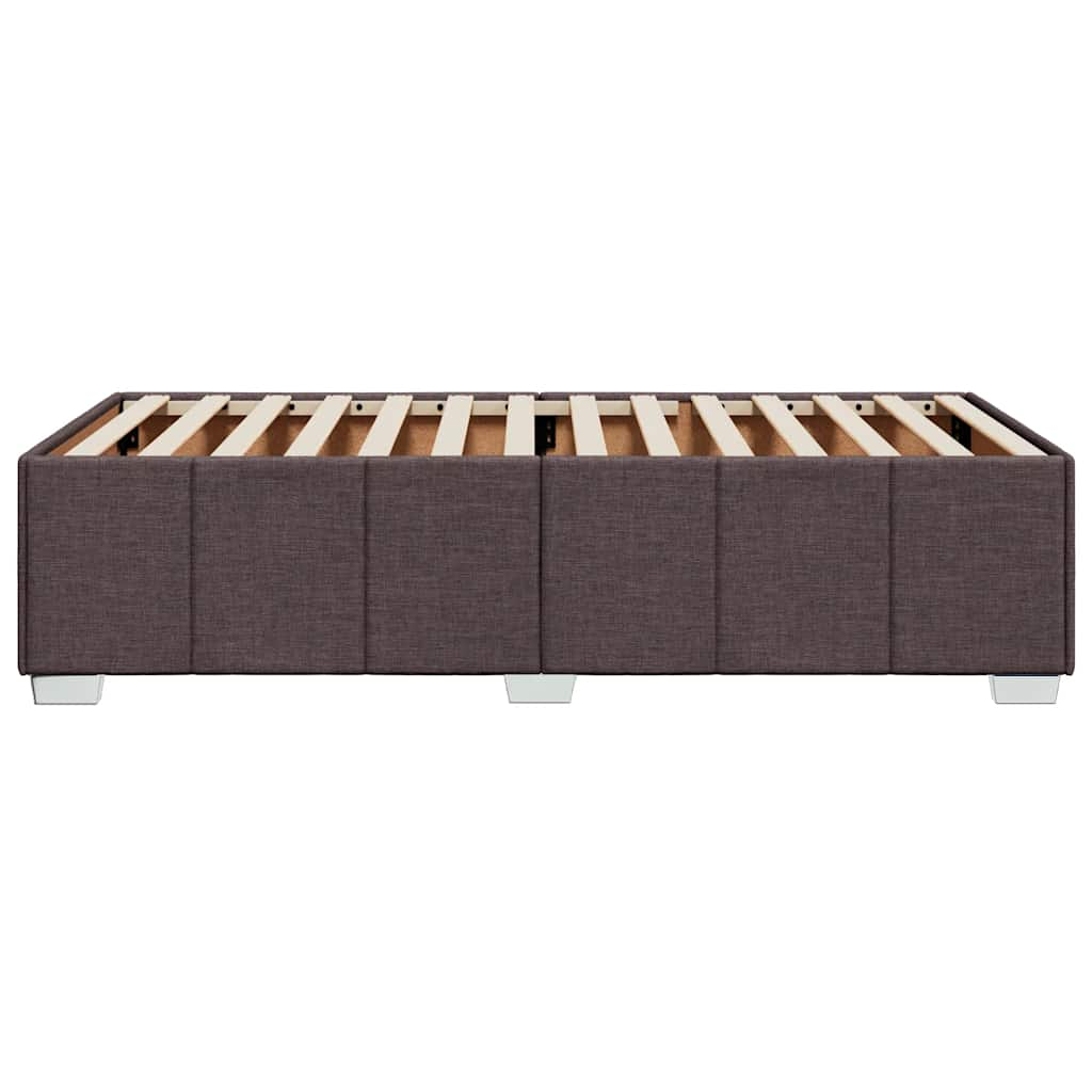 Cadre de lit sans matelas marron foncé 90x200 cm tissu