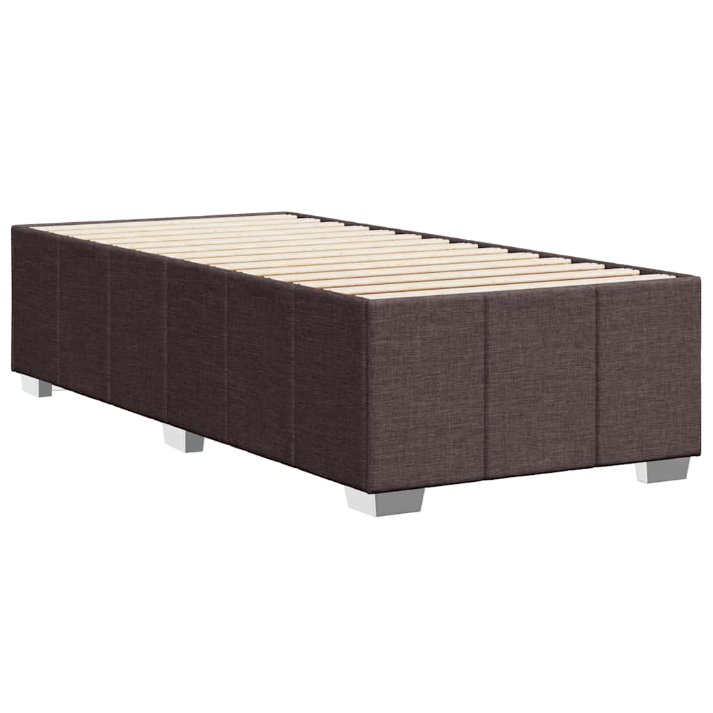 Cadre de lit sans matelas marron foncé 90x200 cm tissu