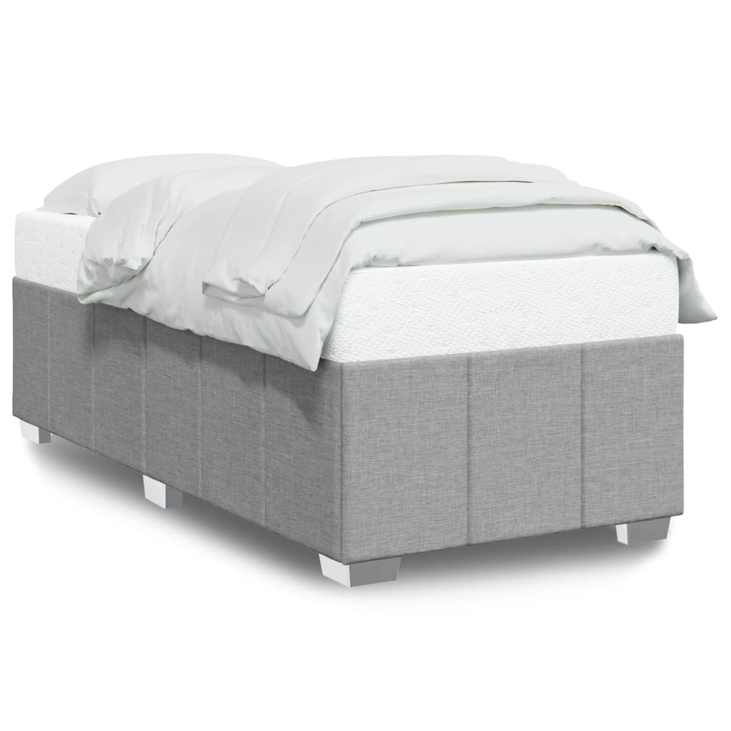 Cadre de lit sans matelas gris clair 100x200 cm tissu