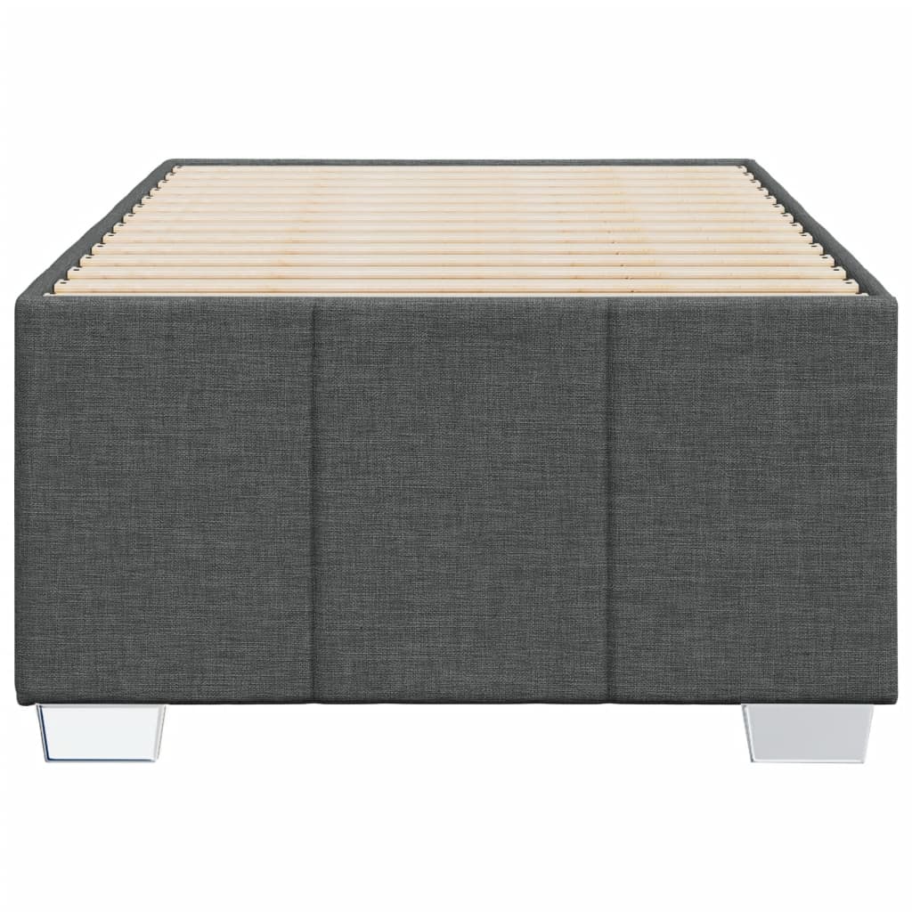 Cadre de lit sans matelas gris foncé 100x200 cm tissu