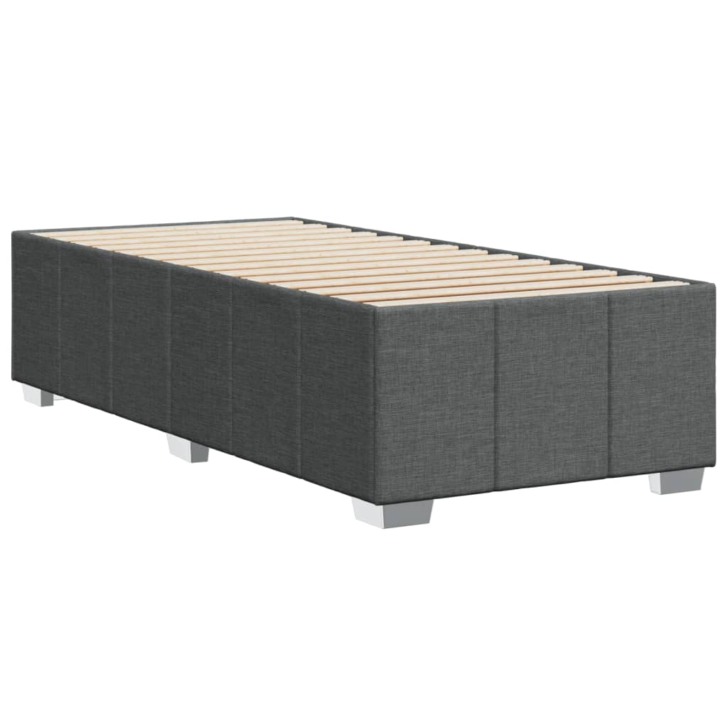 Cadre de lit sans matelas gris foncé 100x200 cm tissu