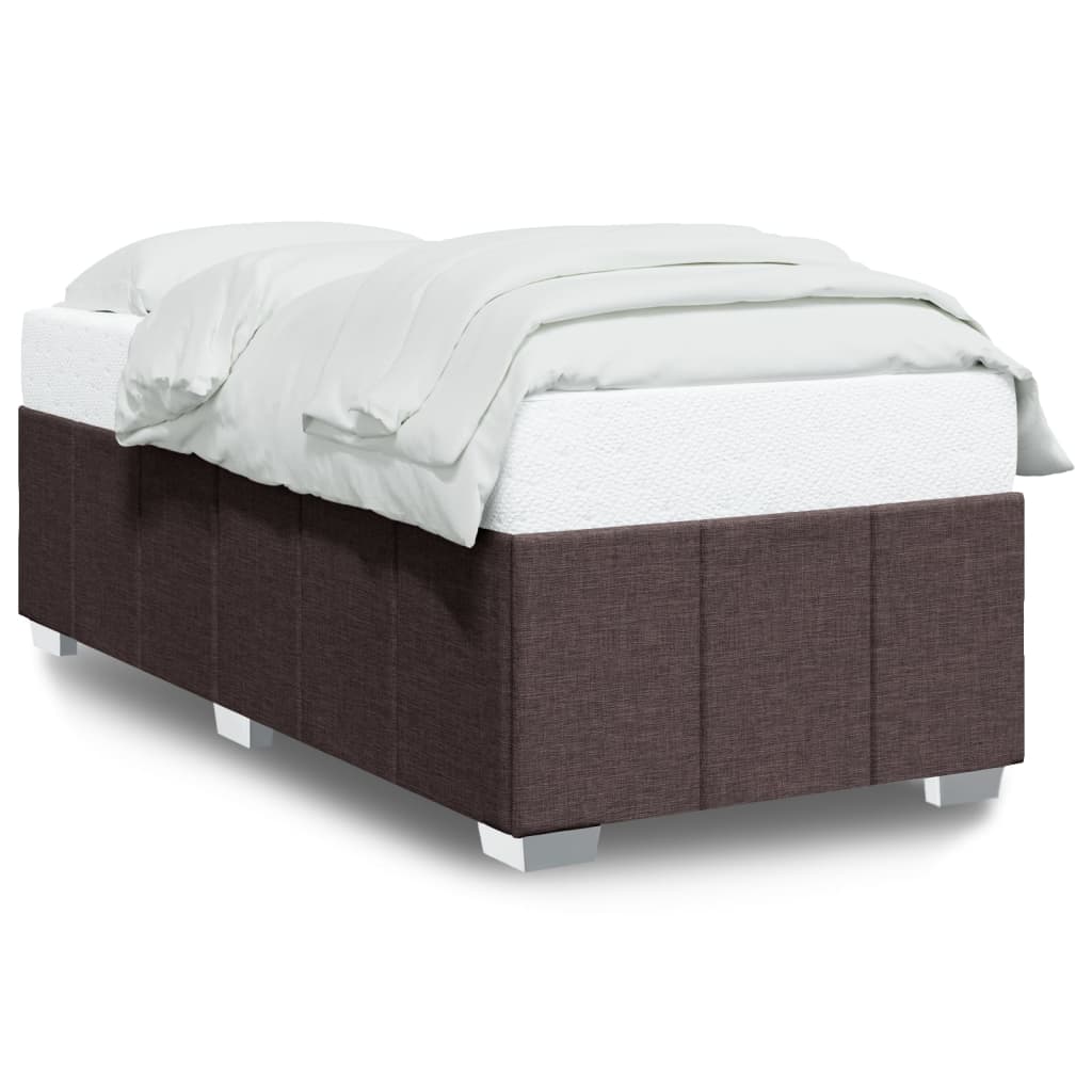 Cadre de lit sans matelas marron foncé 100x200 cm tissu