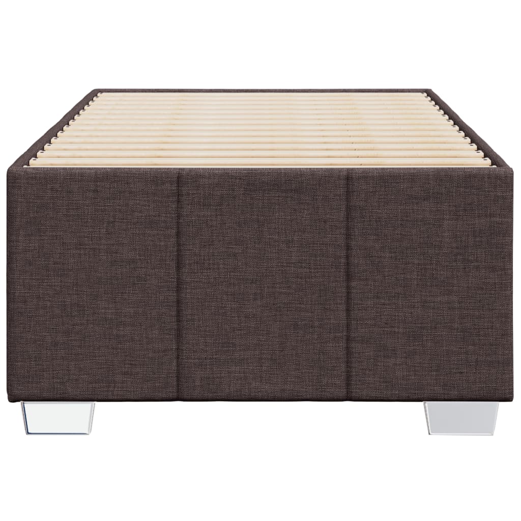 Cadre de lit sans matelas marron foncé 100x200 cm tissu