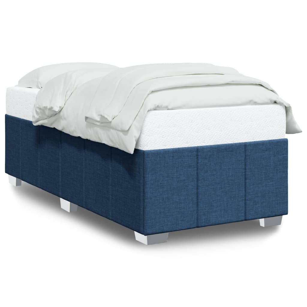 Cadre de lit sans matelas bleu 100x200 cm tissu