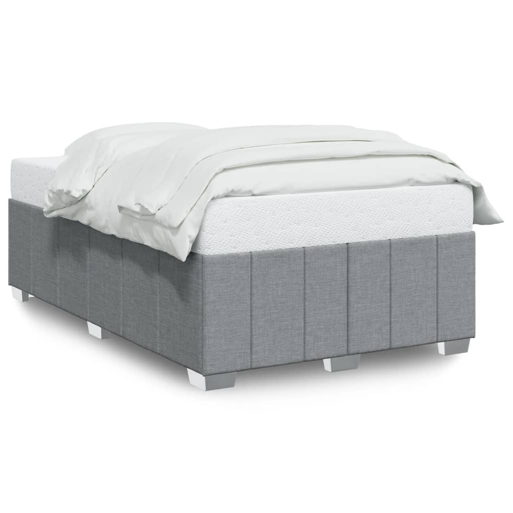 Cadre de lit sans matelas gris clair 120x190 cm tissu