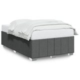 Cadre de lit sans matelas gris foncé 120x190 cm tissu