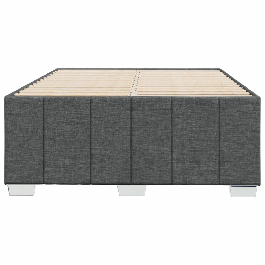 Cadre de lit sans matelas gris foncé 120x190 cm tissu