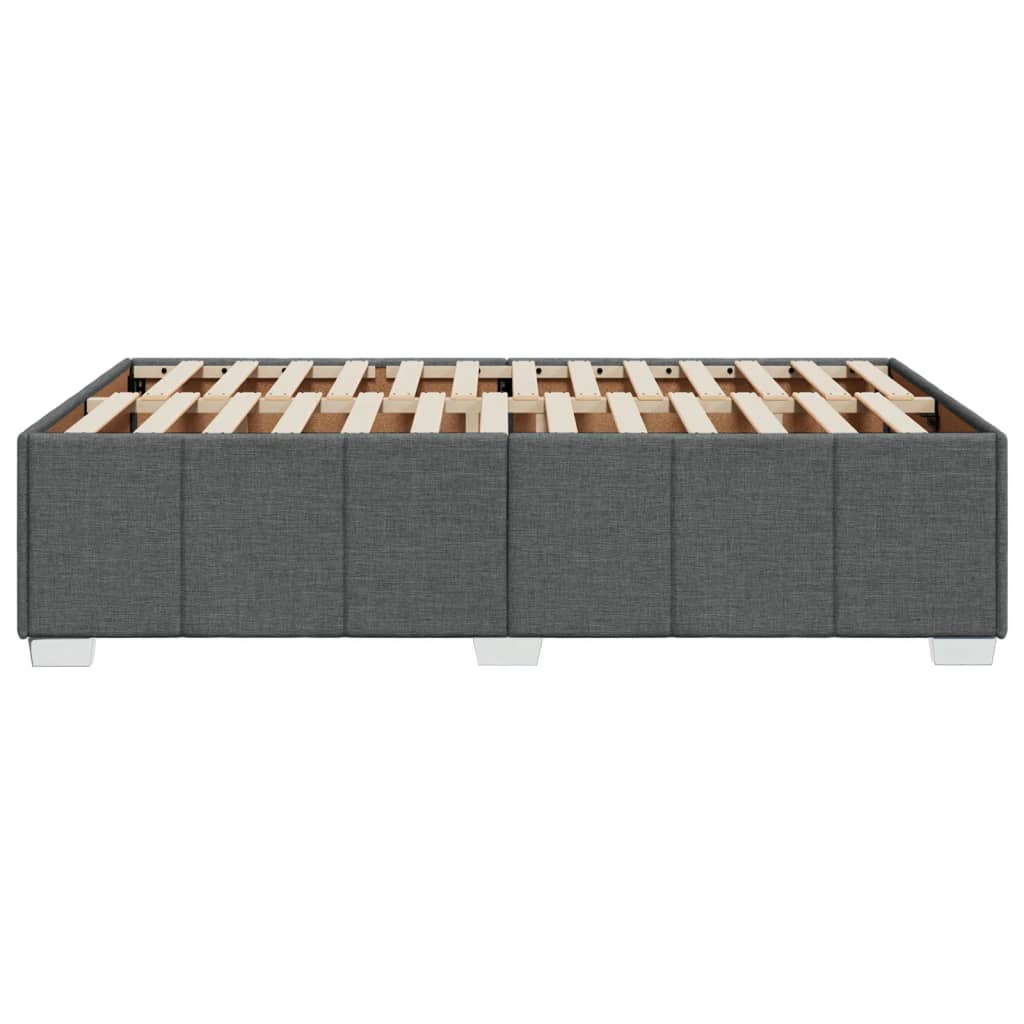 Cadre de lit sans matelas gris foncé 120x190 cm tissu