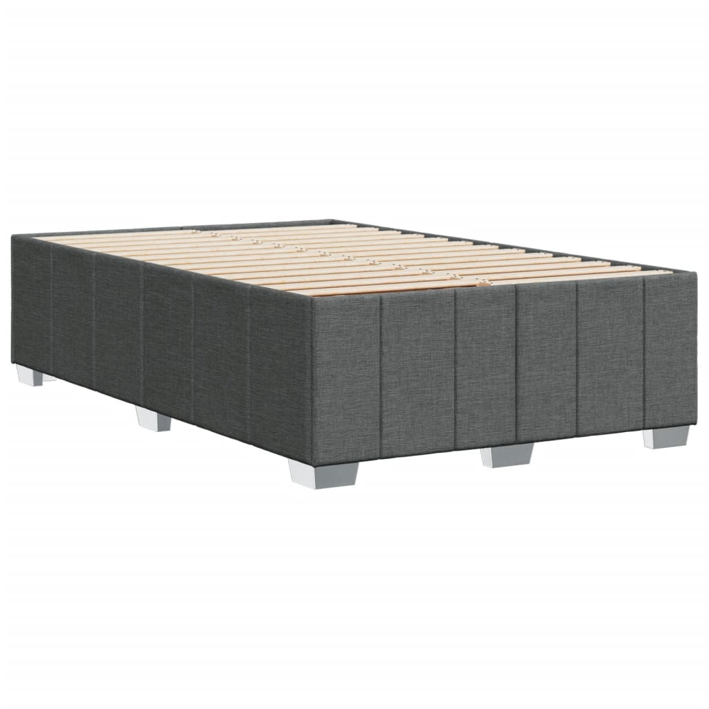 Cadre de lit sans matelas gris foncé 120x190 cm tissu