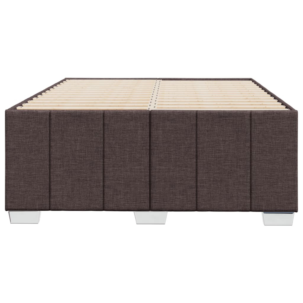 Cadre de lit sans matelas marron foncé 120x190 cm tissu