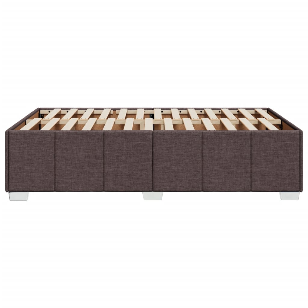 Cadre de lit sans matelas marron foncé 120x190 cm tissu