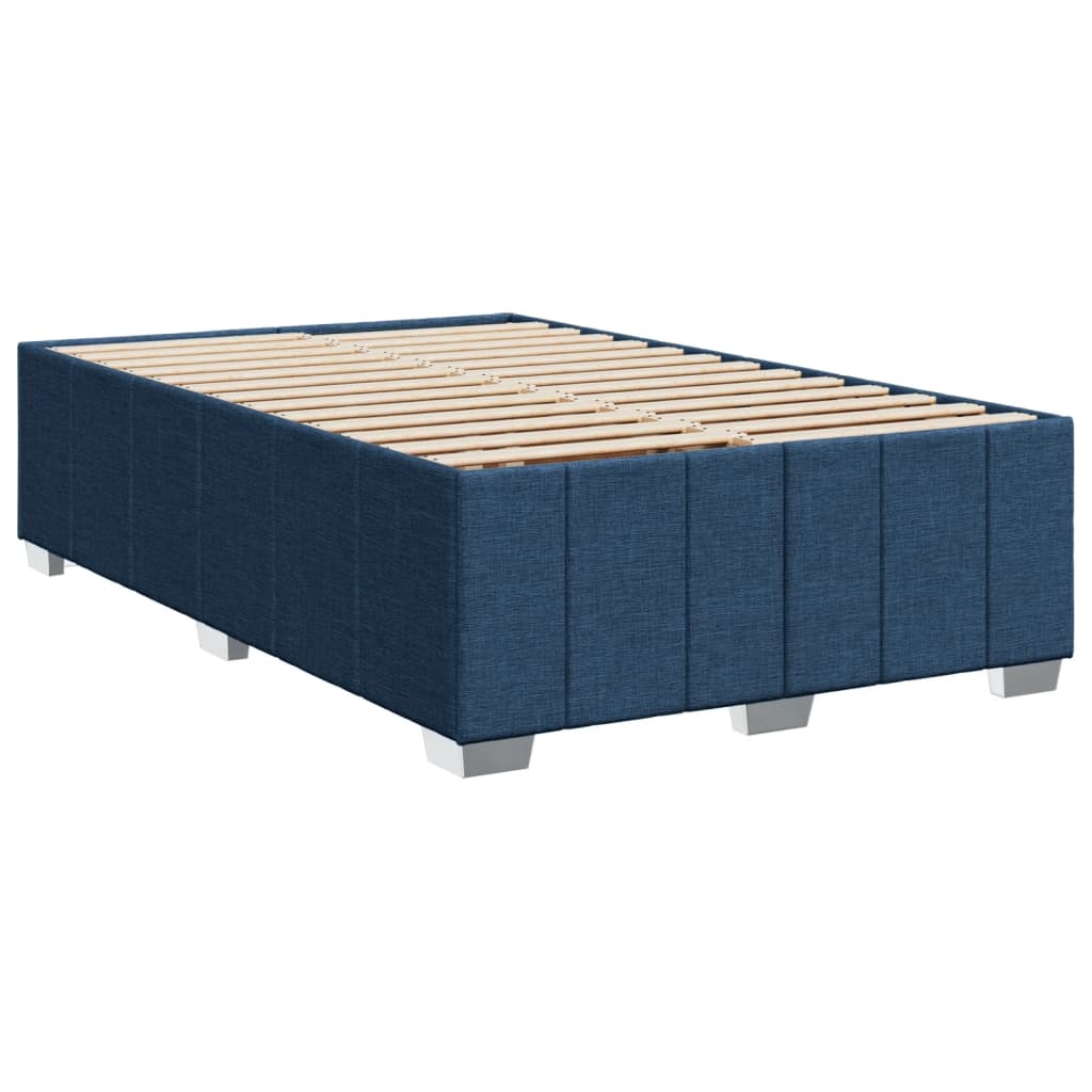 Cadre de lit sans matelas bleu 120x190 cm tissu