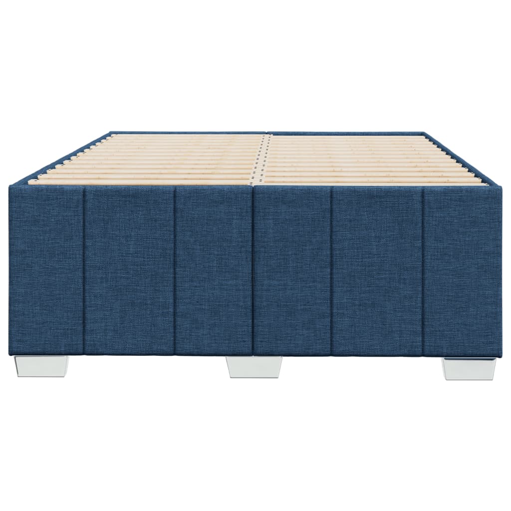 Cadre de lit sans matelas bleu 120x190 cm tissu