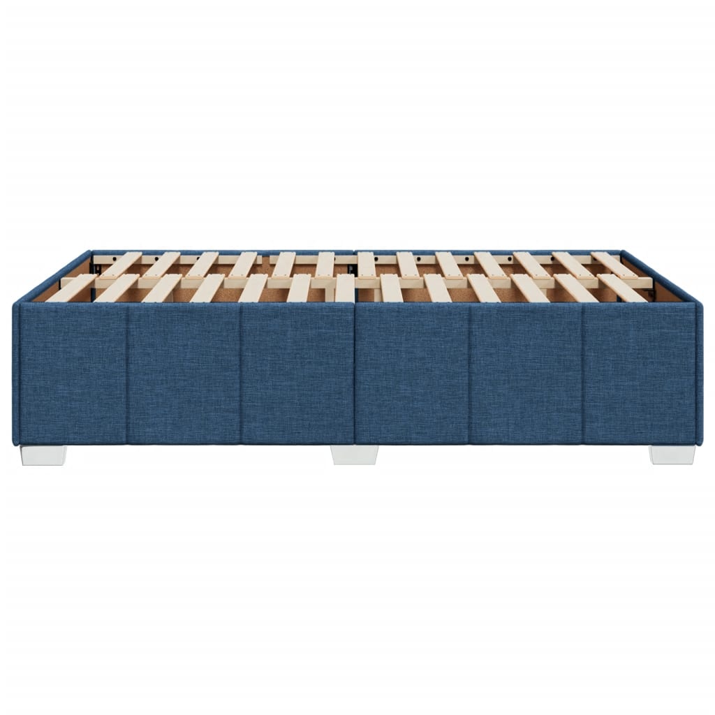 Cadre de lit sans matelas bleu 120x190 cm tissu