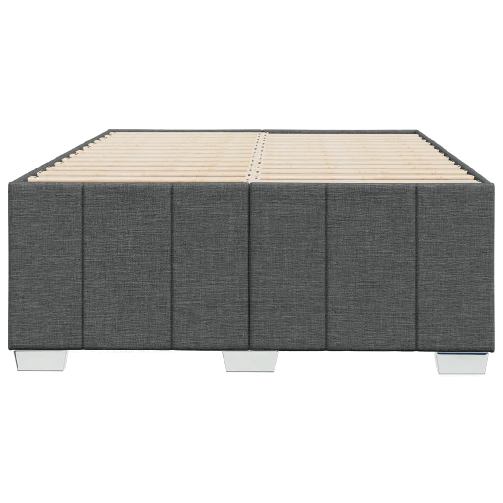 Cadre de lit sans matelas gris foncé 120x200 cm tissu