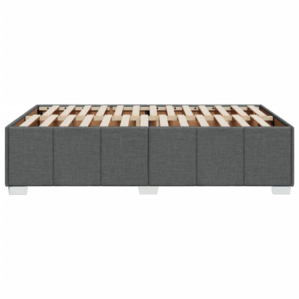 Cadre de lit sans matelas gris foncé 120x200 cm tissu