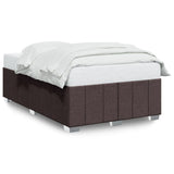 Cadre de lit sans matelas marron foncé 120x200 cm tissu