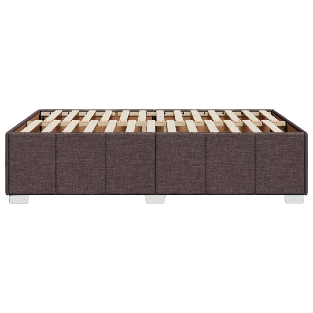 Cadre de lit sans matelas marron foncé 120x200 cm tissu