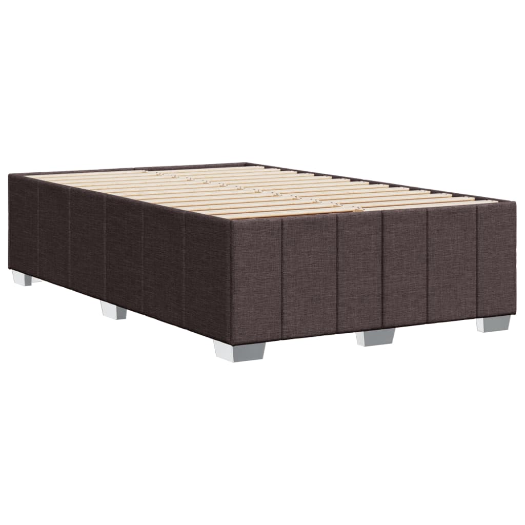 Cadre de lit sans matelas marron foncé 120x200 cm tissu