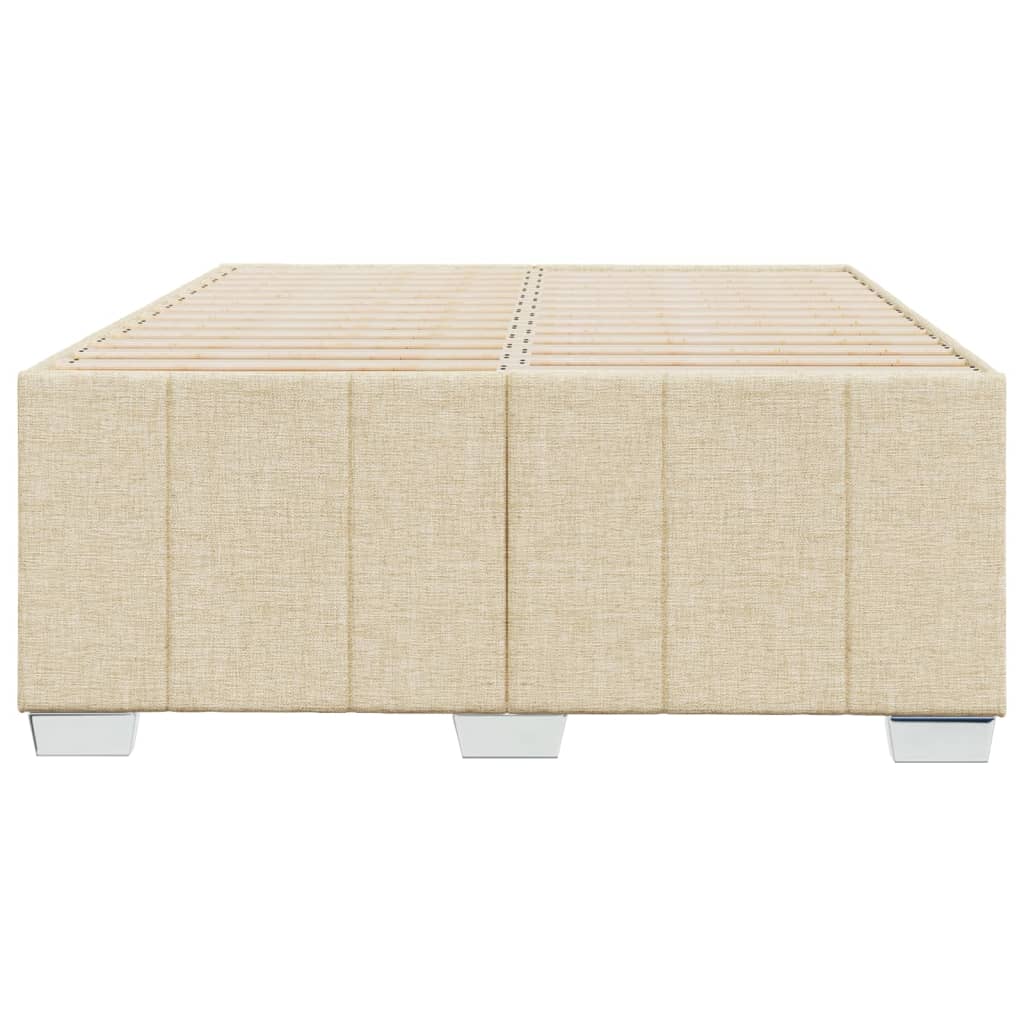 Cadre de lit sans matelas crème 120x200 cm tissu