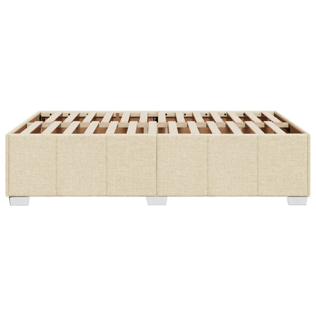 Cadre de lit sans matelas crème 120x200 cm tissu