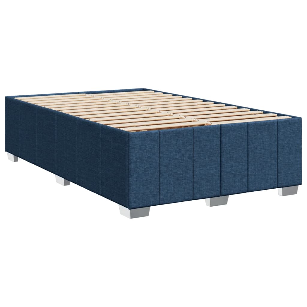 Cadre de lit sans matelas bleu 120x200 cm tissu