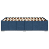 Cadre de lit sans matelas bleu 120x200 cm tissu