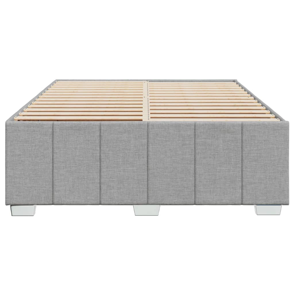 Cadre de lit sans matelas gris clair 140x190 cm tissu