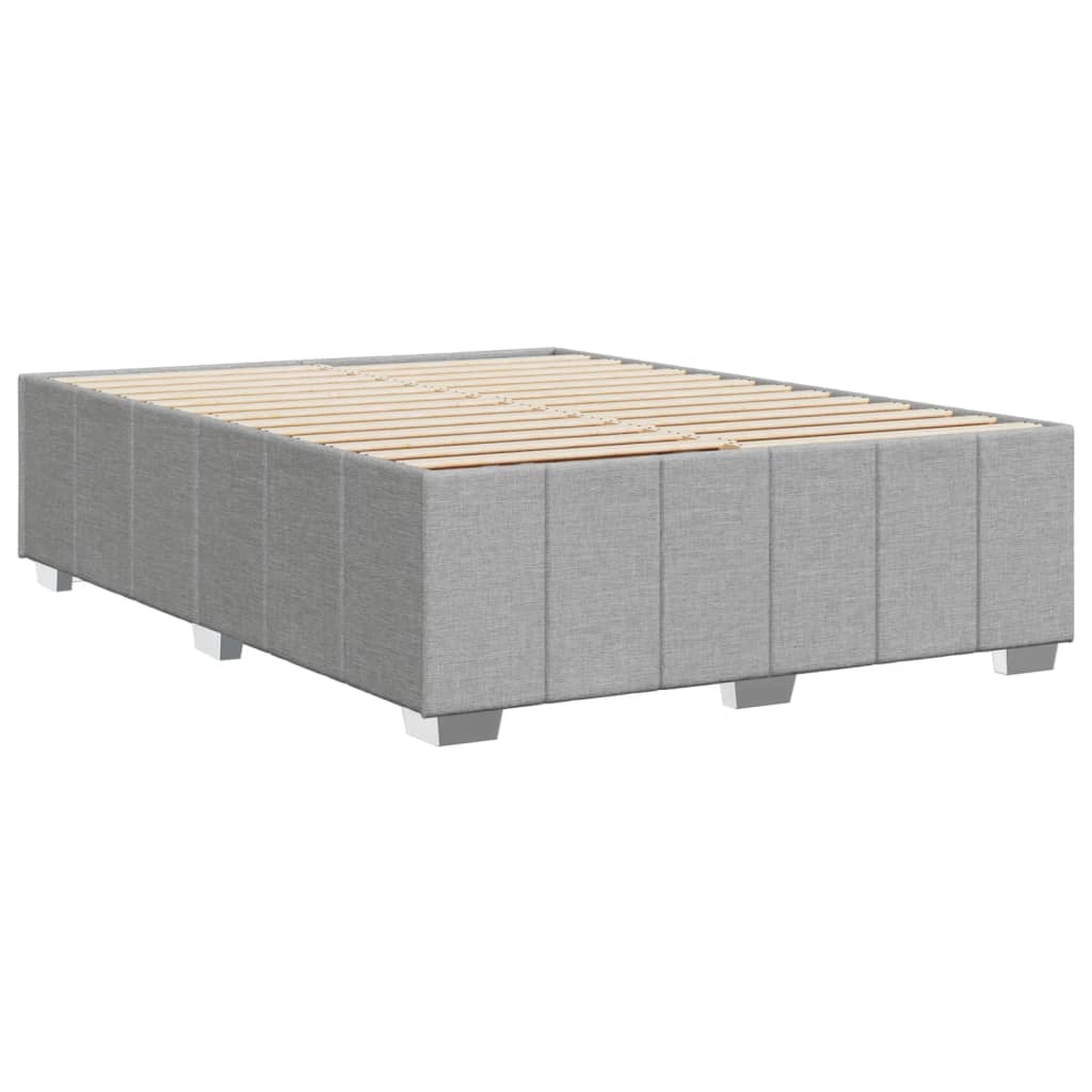 Cadre de lit sans matelas gris clair 140x190 cm tissu