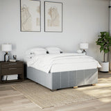 Cadre de lit sans matelas gris clair 140x190 cm tissu