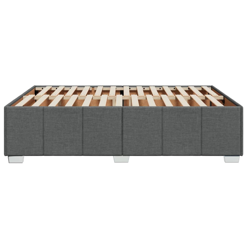 Cadre de lit sans matelas gris foncé 140x190 cm tissu