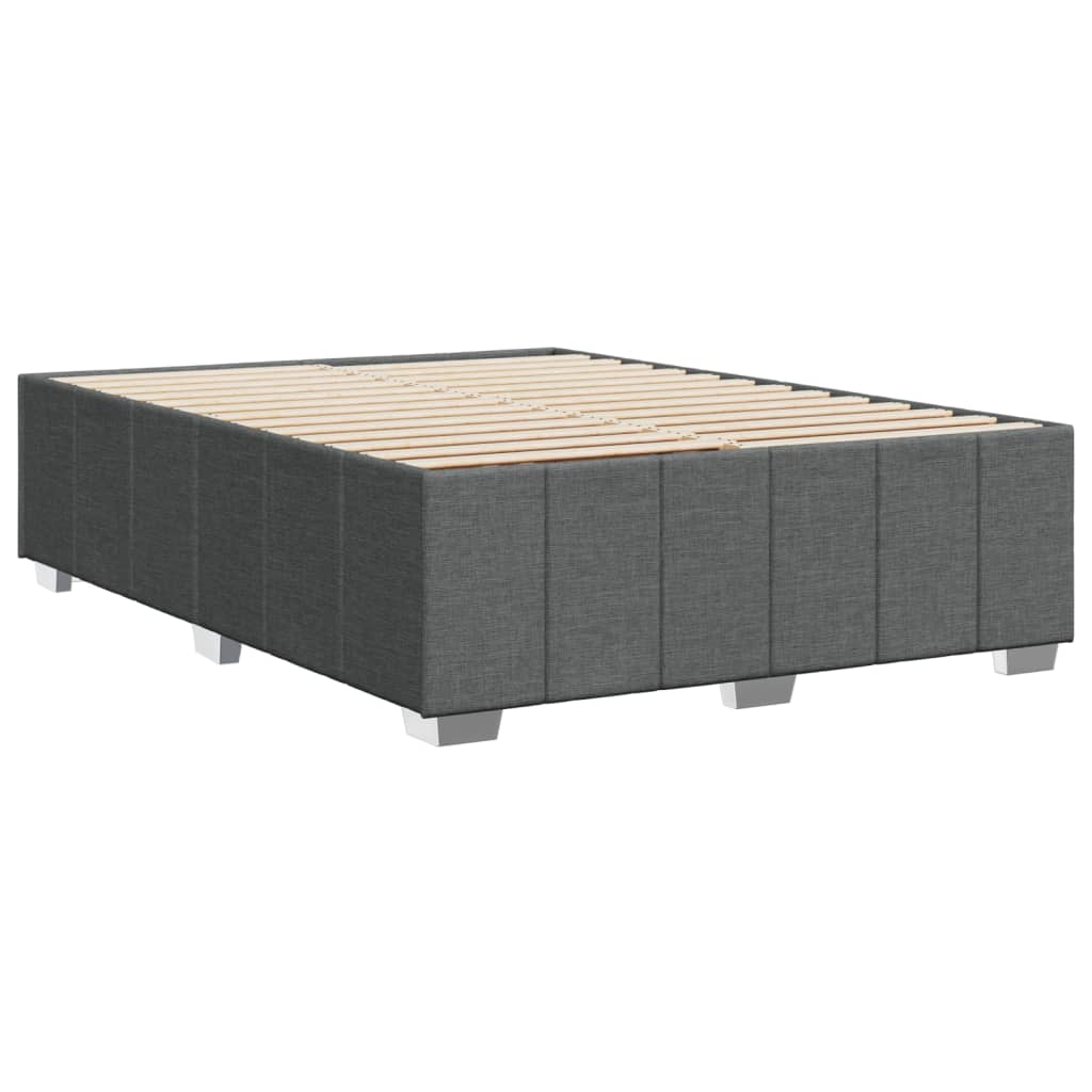 Cadre de lit sans matelas gris foncé 140x190 cm tissu