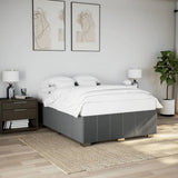 Cadre de lit sans matelas gris foncé 140x190 cm tissu