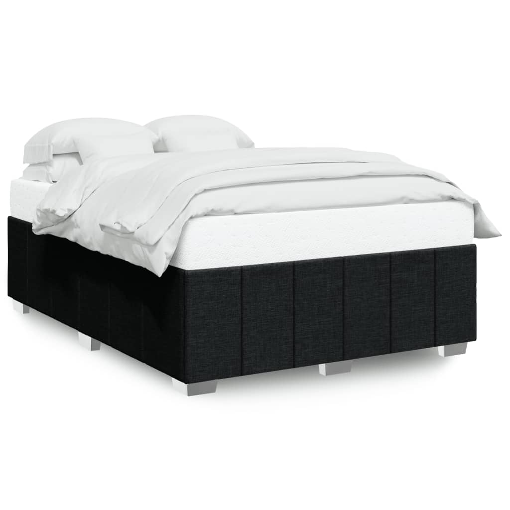 Cadre de lit sans matelas noir 140x190 cm tissu